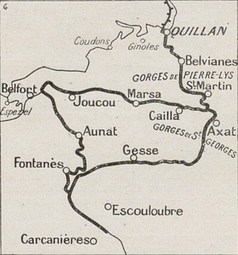 Itinéraire excursion Vallée du Rébenty